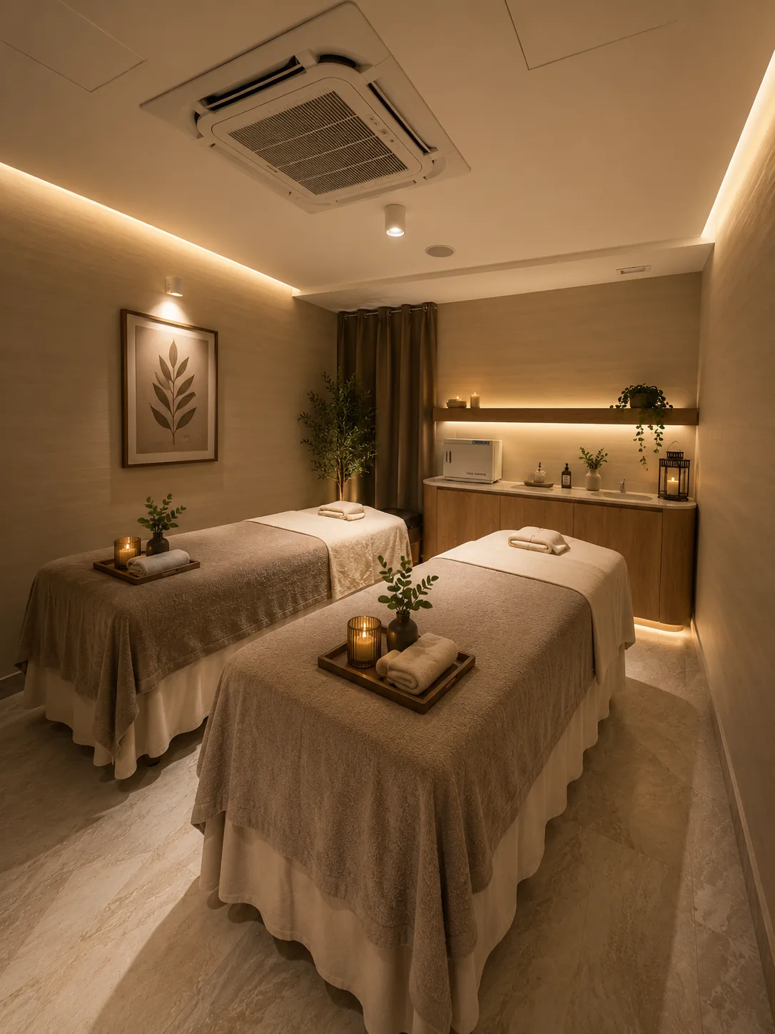 Couples treatment room at Kate's Haven Spa